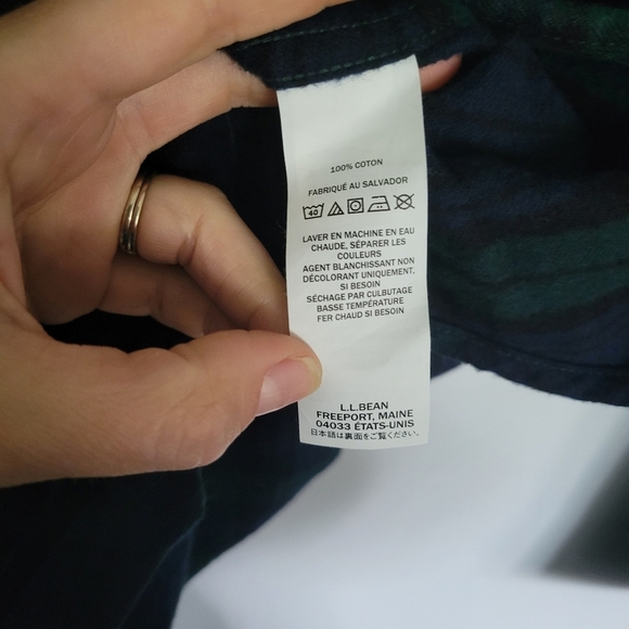 LL Bean Men's Scotch Plaid Flannel Shirt Traditional Fit Tartan Green Med 228061 - Picture 8 of 11